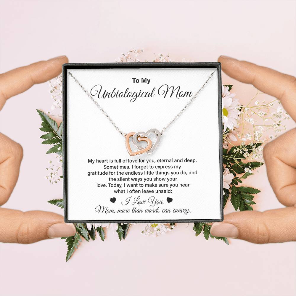 Unbiological Mom Necklace Gift from Daughter or Son