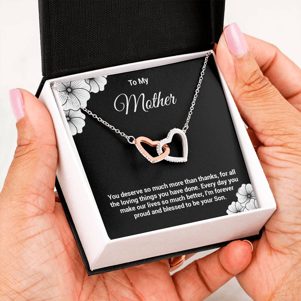 Mother Necklace Gift from Son with Message Card