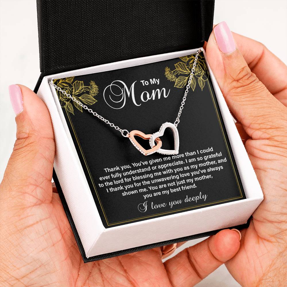 Christian Mom Necklace Gift from Son with Heartfelt Message Card