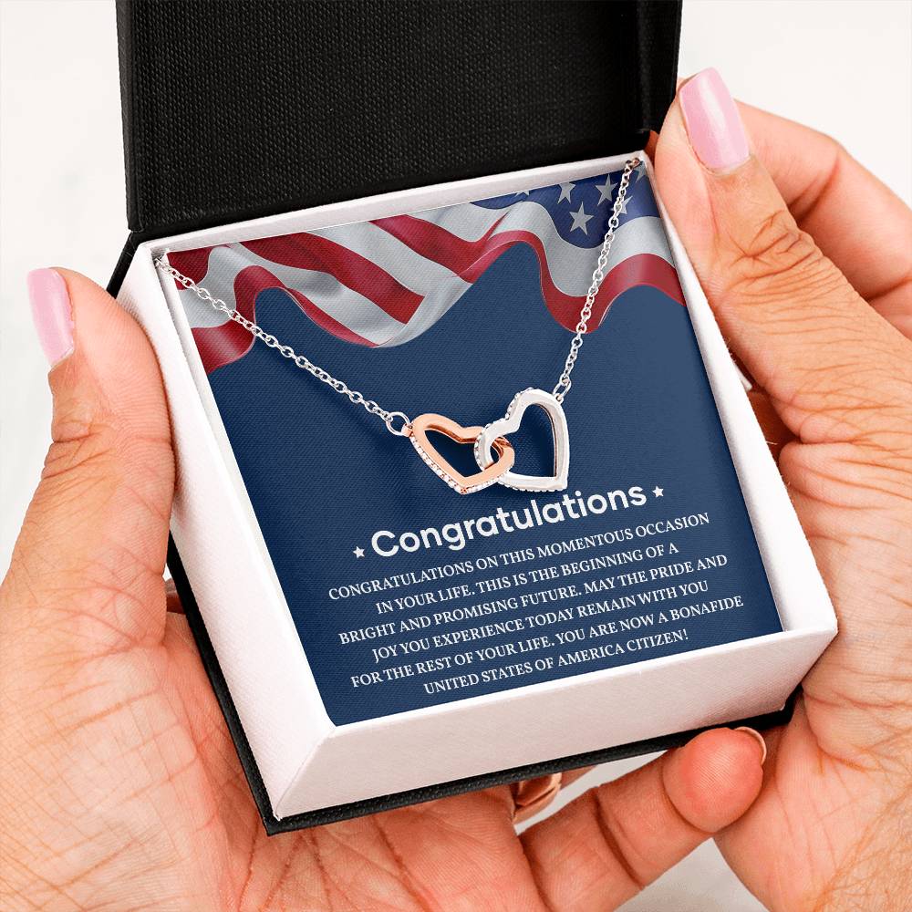 Congratulations Necklace For New U.s. Citizen Necklace For U.s. Citizen Amelia Gift For New American Patriot Proud New Citizen Jewelry Necklace For Becoming A U.s. Citizen U.s. Patriot Achievement Necklace Necklace For Achieving U.s. Citizenship