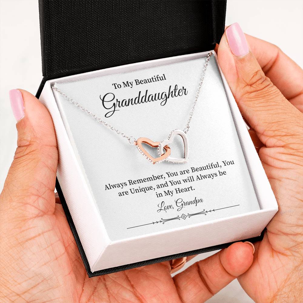 Granddaughter Gift from Grandpa – Interlocking Hearts Necklace