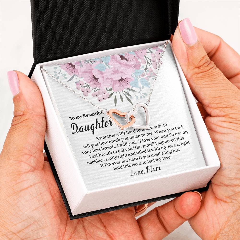 Daughter Necklace Gift from Mom with Message Card