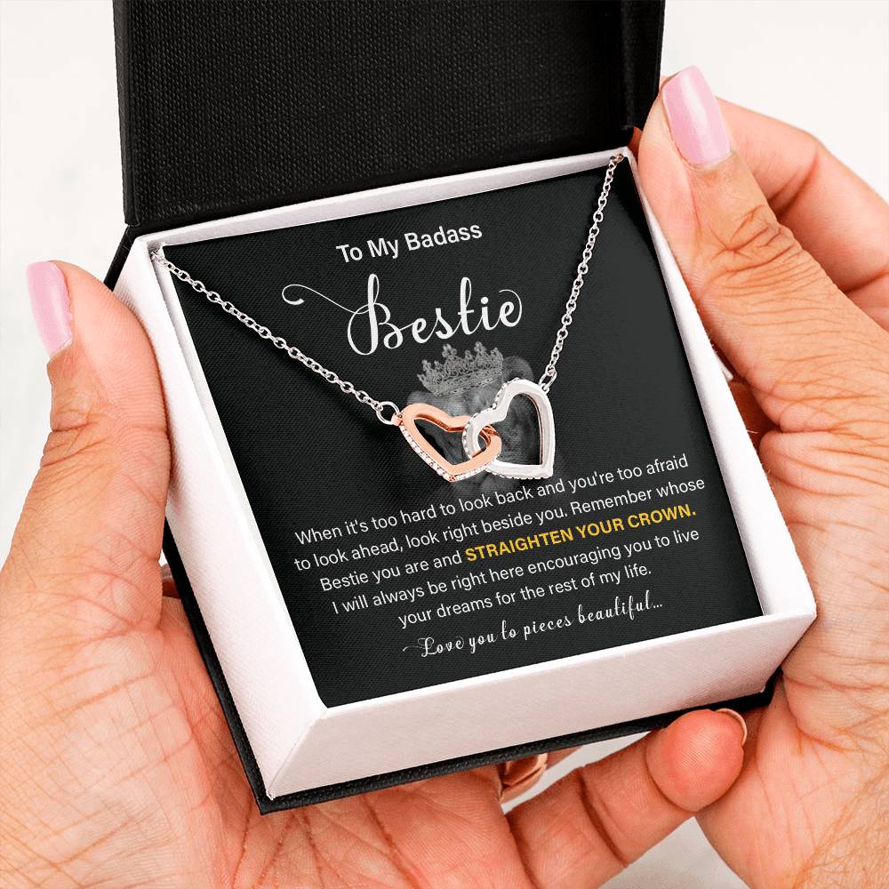 Badass Bestie Gift Necklace with Empowering Message