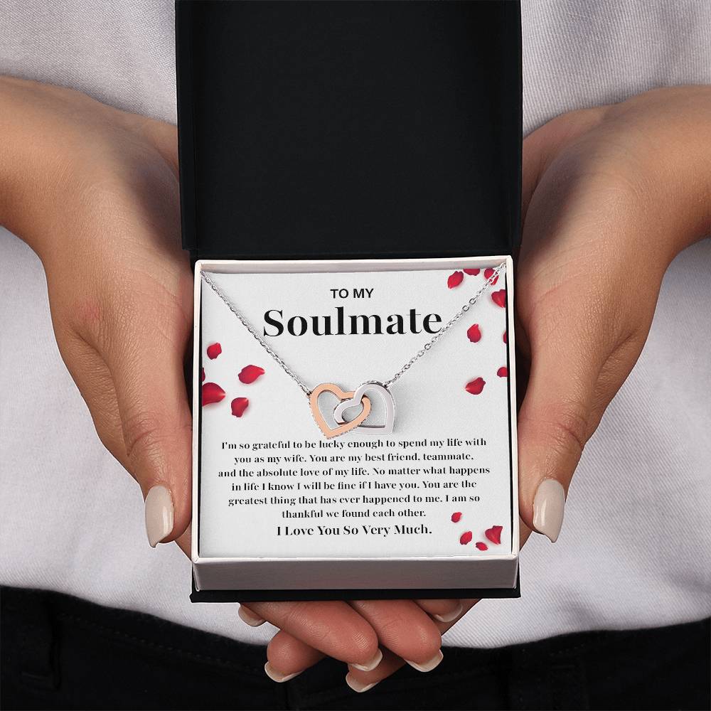 Soulmate Necklace Gift for Wife – Heart Pendant Box