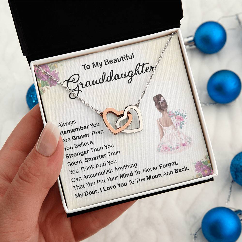 To My Beautiful Granddaughter Necklace – To the Moon and Back Gift