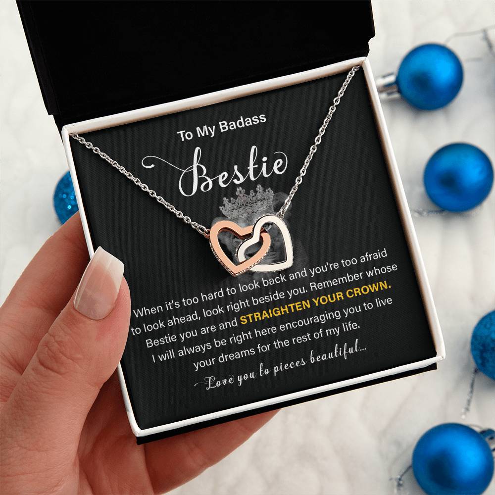 Badass Bestie Gift Necklace with Empowering Message