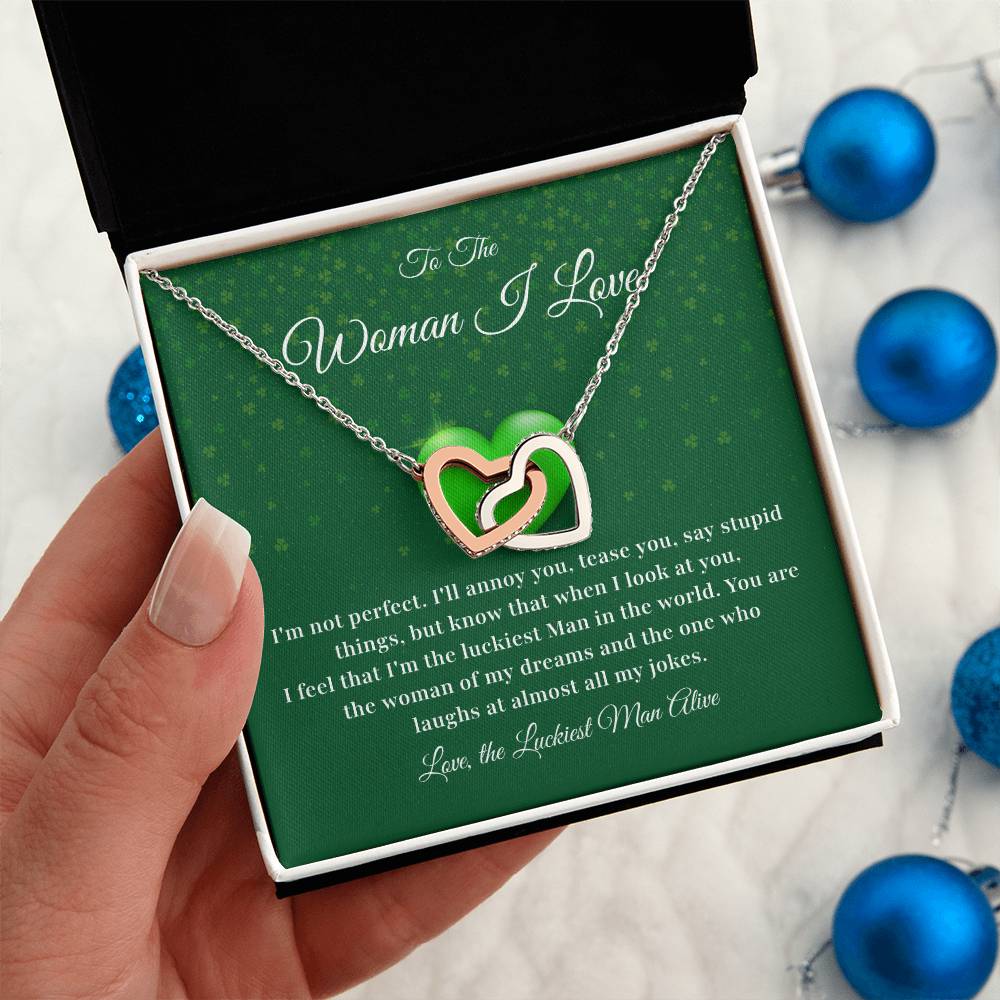 To The Woman, Together In Love Necklace Lucky To Have You Jewelry Celebrate Our Journey Together Loving Reminder For Her Woman Of My Dreams Jewelry Sentimental Gift For Girlfriend Luckiest Man Alive Jewelry