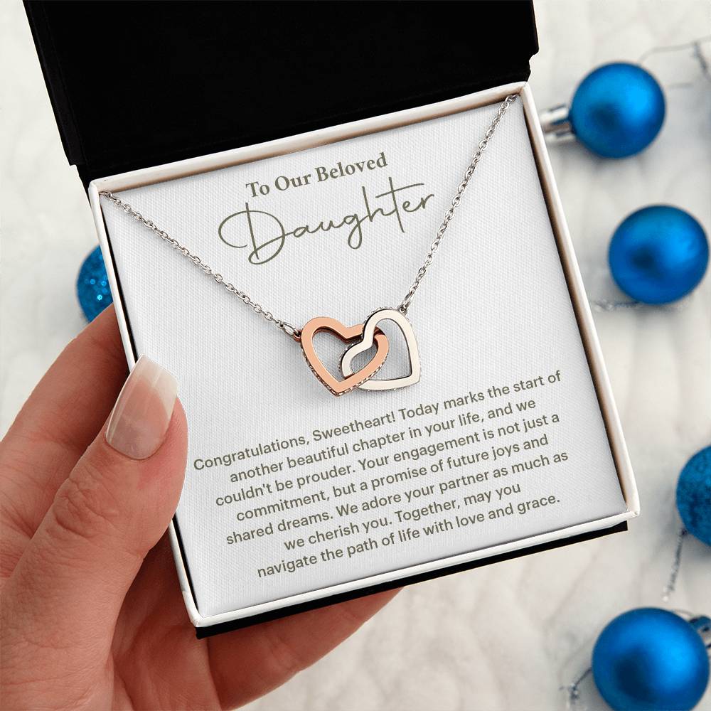 To Our Beloved Daughter Daughter Engagement Necklace Sentimental Gift For Daughter’s Engagement Jewelry Gift For Daughter’s Engagement Daughter’s Special Day Keepsake Daughter Wedding Journey Gift Emotional Gift For Daughter Meaningful Engagement Gift