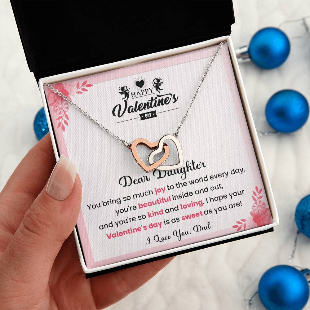 Valentine’s Heart Necklace for Daughter Gift