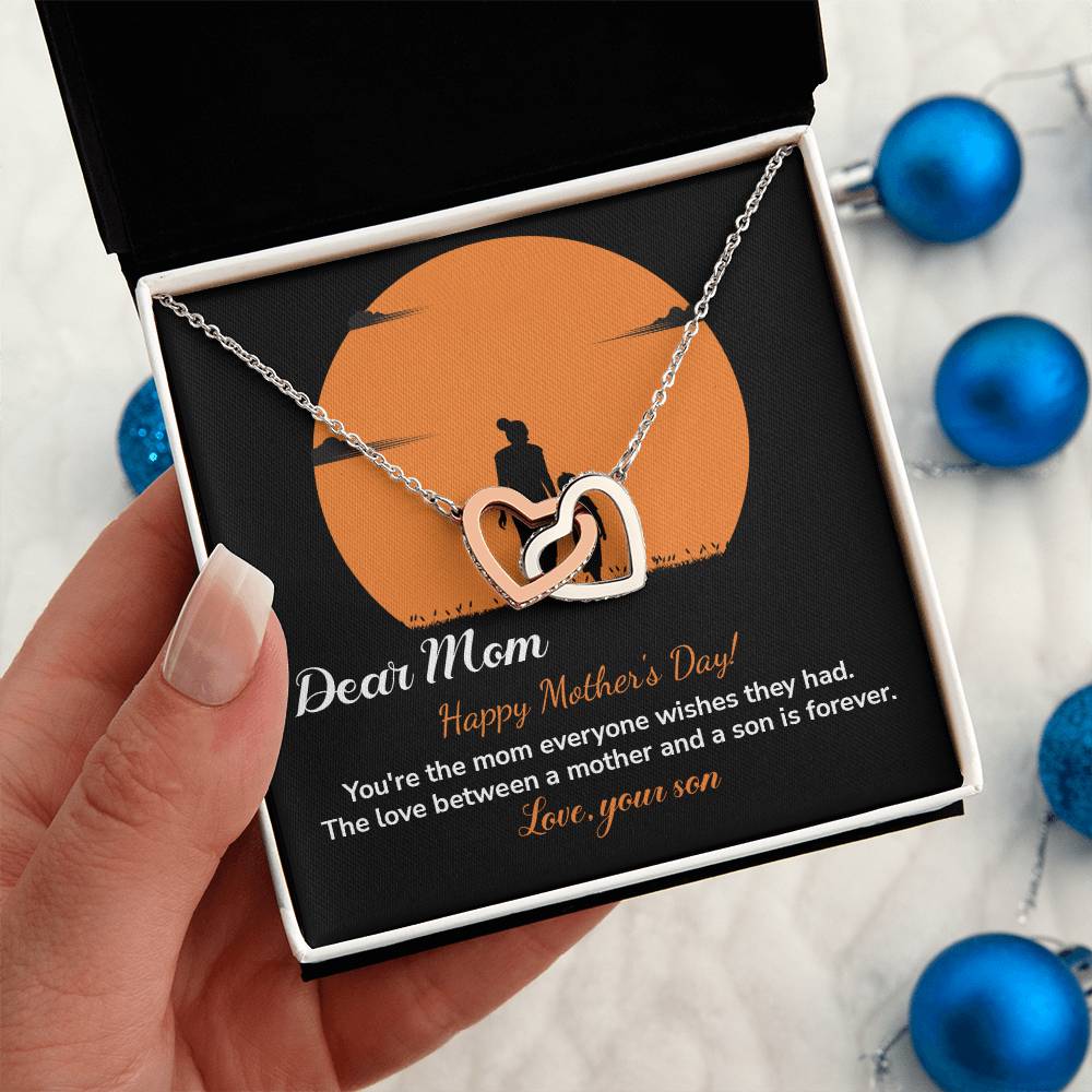 Dear Mom Happy Mother's Day, Elegant Jewelry For A Mother’s Day Gift Thoughtful Necklace For Love Sweet Gift For A Special Woman Sentimental Jewelry Thank You Pendant Beautiful Necklace Loving Pendant For A Mother-son Connection