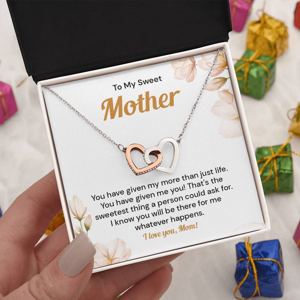 Mom Heart Necklace Gift from Daughter with Gift Box