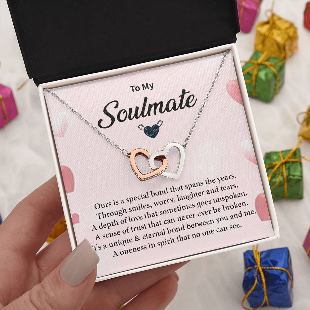 Romantic Soulmate Necklace for Her with Message Card