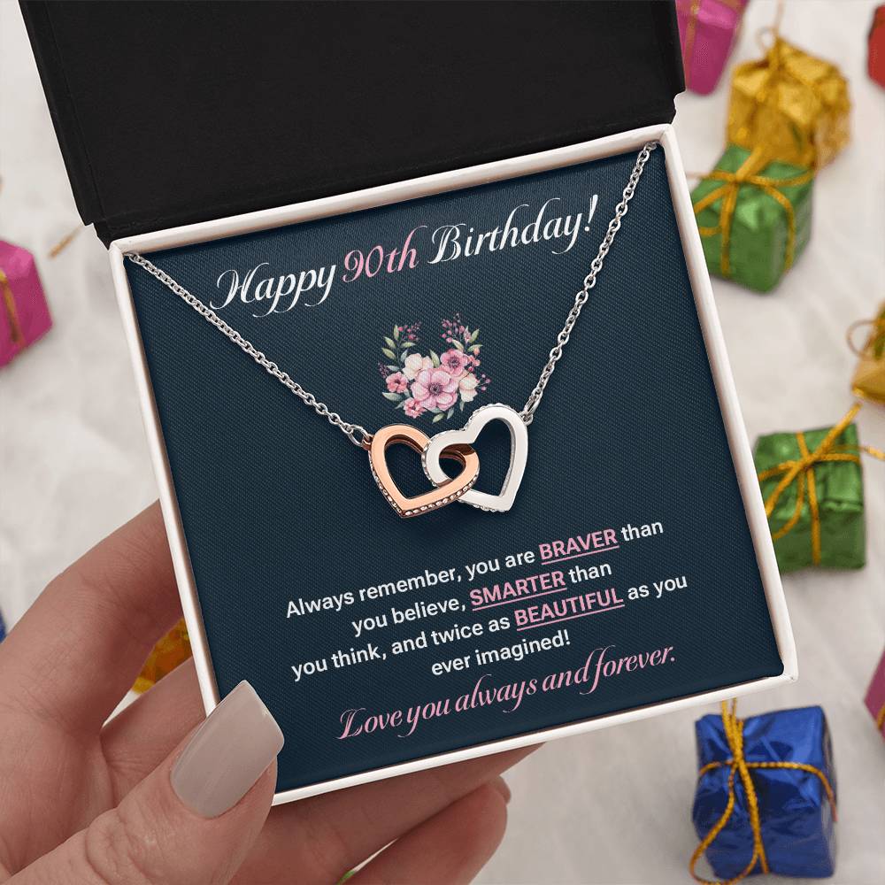 90th Birthday Jewelry Gift for Women with Message Card