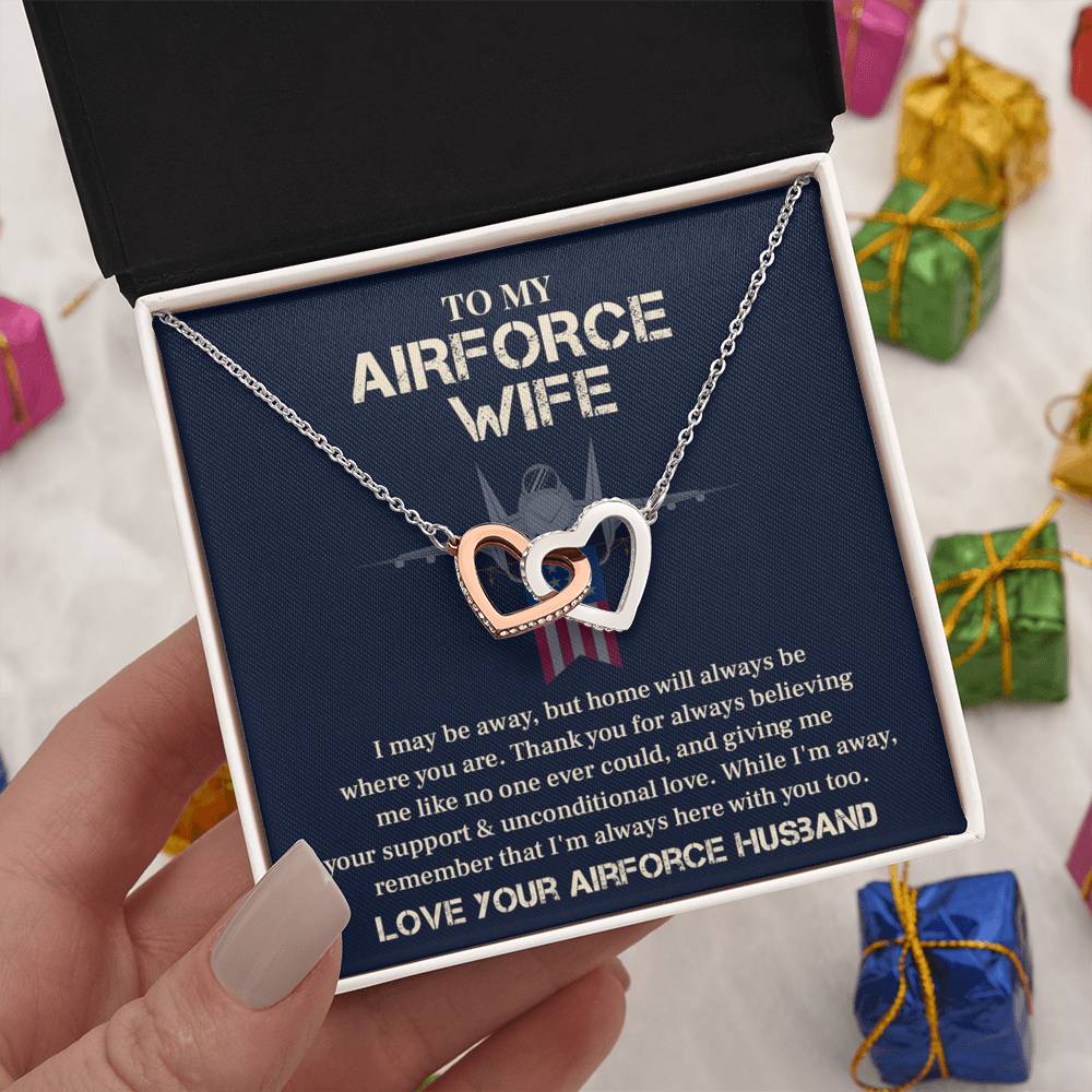 Airforce Wife Necklace Gift from Husband – With Message Card