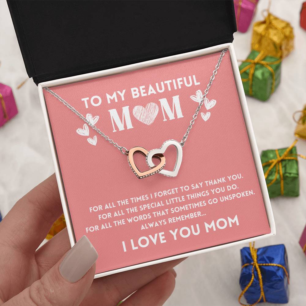 Mom Necklace Gift from Daughter with Love Message