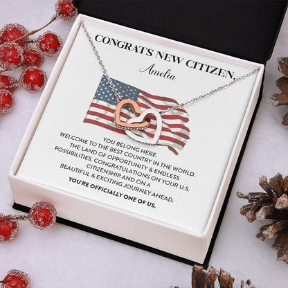 Congrats Necklace For New U.s. Citizen Amelia Necklace For New U.s. Citizen Gift For Celebrating U.s. Citizenship Necklace For U.s. Patriot Amelia Gift For Official U.s. Citizen Proud U.s. Citizen Jewelry Necklace For U.s. Patriot Amelia Welcome Gift