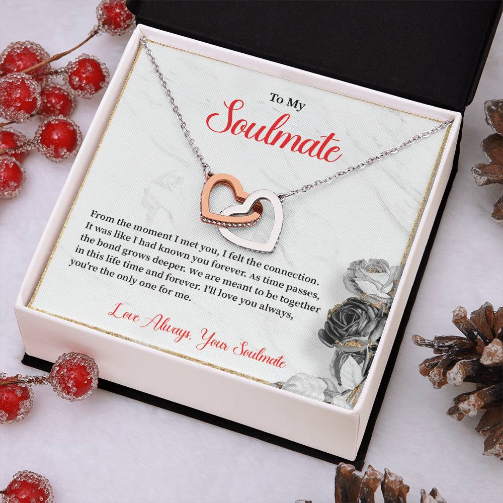 Soulmate Necklace for Her – Interlocked Hearts Gift Box