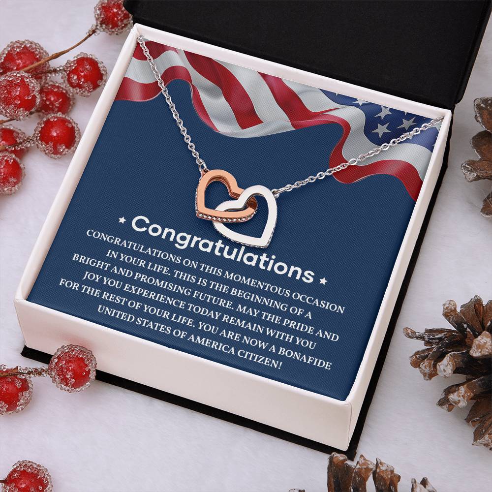 Congratulations Necklace For New U.s. Citizen Necklace For U.s. Citizen Amelia Gift For New American Patriot Proud New Citizen Jewelry Necklace For Becoming A U.s. Citizen U.s. Patriot Achievement Necklace Necklace For Achieving U.s. Citizenship