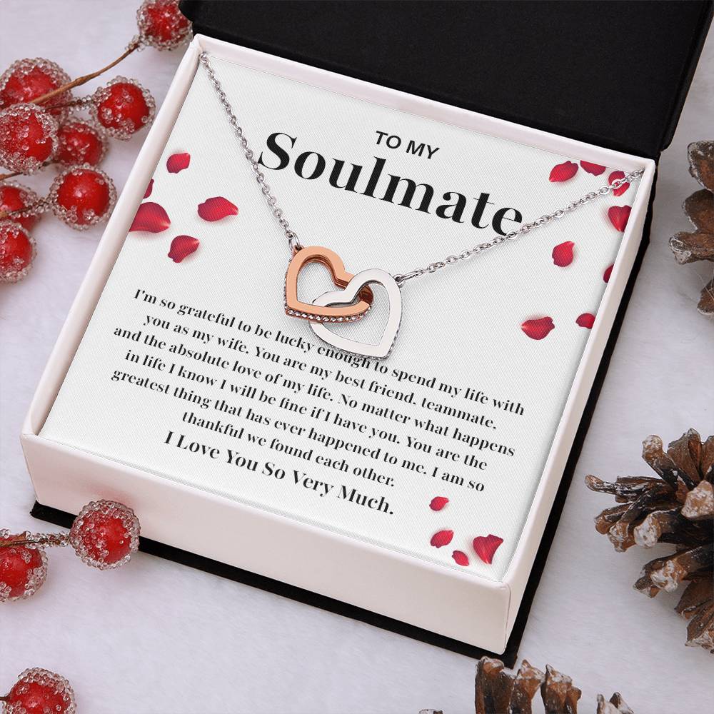 Soulmate Necklace Gift for Wife – Heart Pendant Box