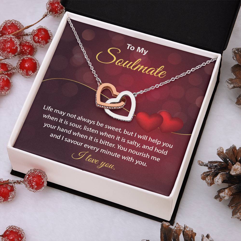 Soulmate Necklace Gift for Her – Message Card & Box