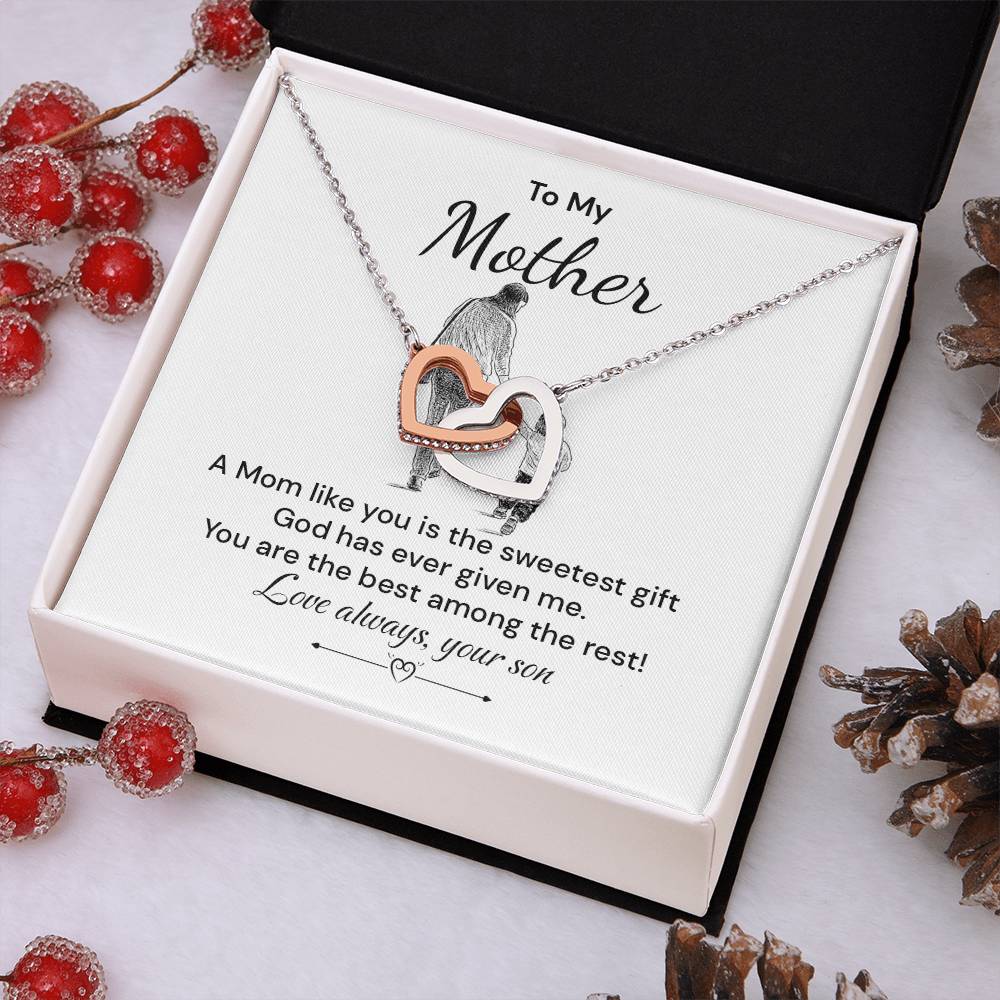 Mother Necklace from Son – Sweet Gift with Message Card