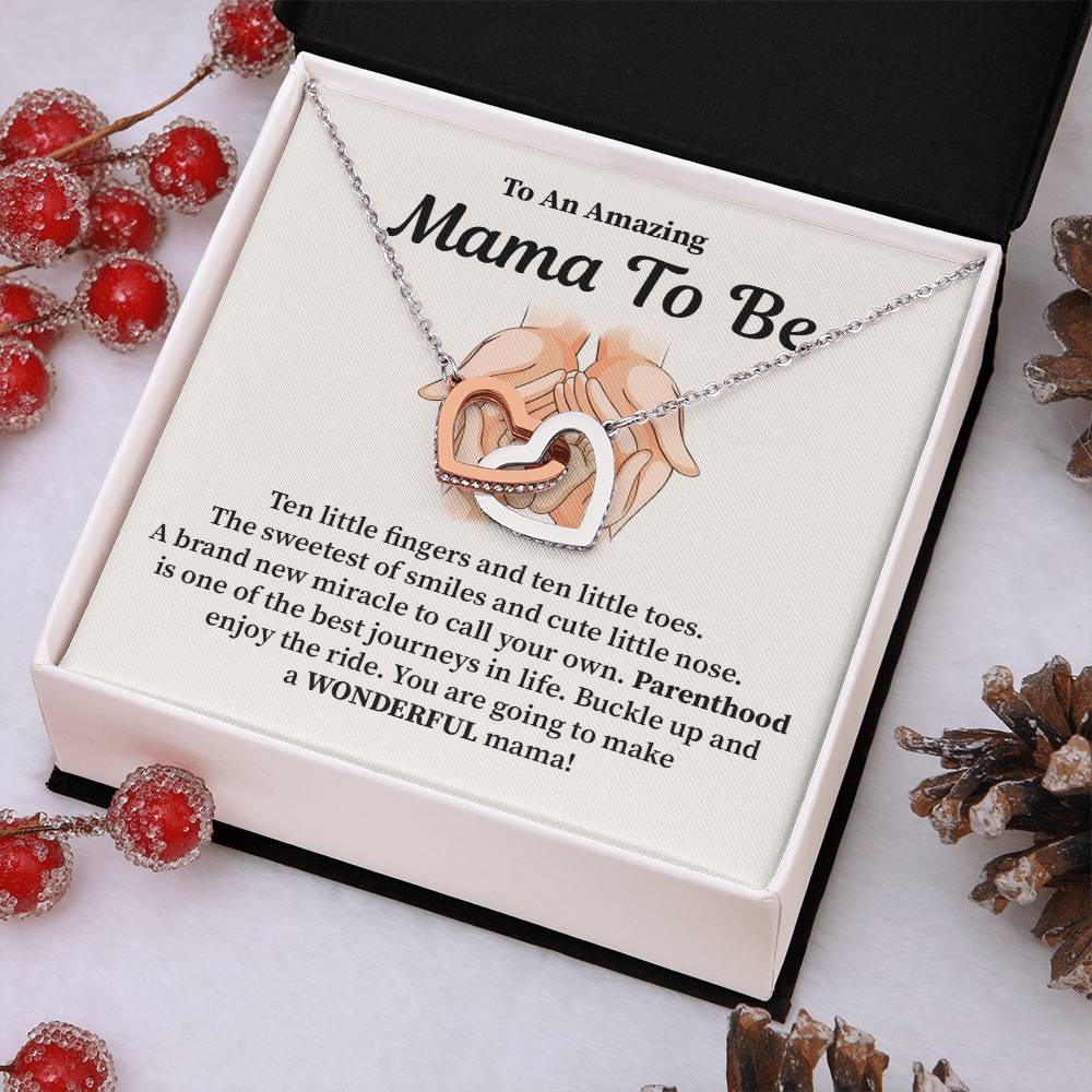 Mama to Be Necklace Gift – Baby Shower Message Card