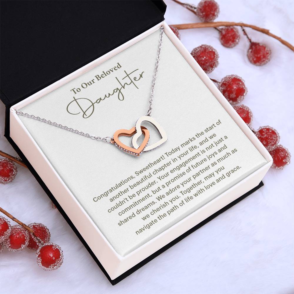 To Our Beloved Daughter Daughter Engagement Necklace Sentimental Gift For Daughter’s Engagement Jewelry Gift For Daughter’s Engagement Daughter’s Special Day Keepsake Daughter Wedding Journey Gift Emotional Gift For Daughter Meaningful Engagement Gift