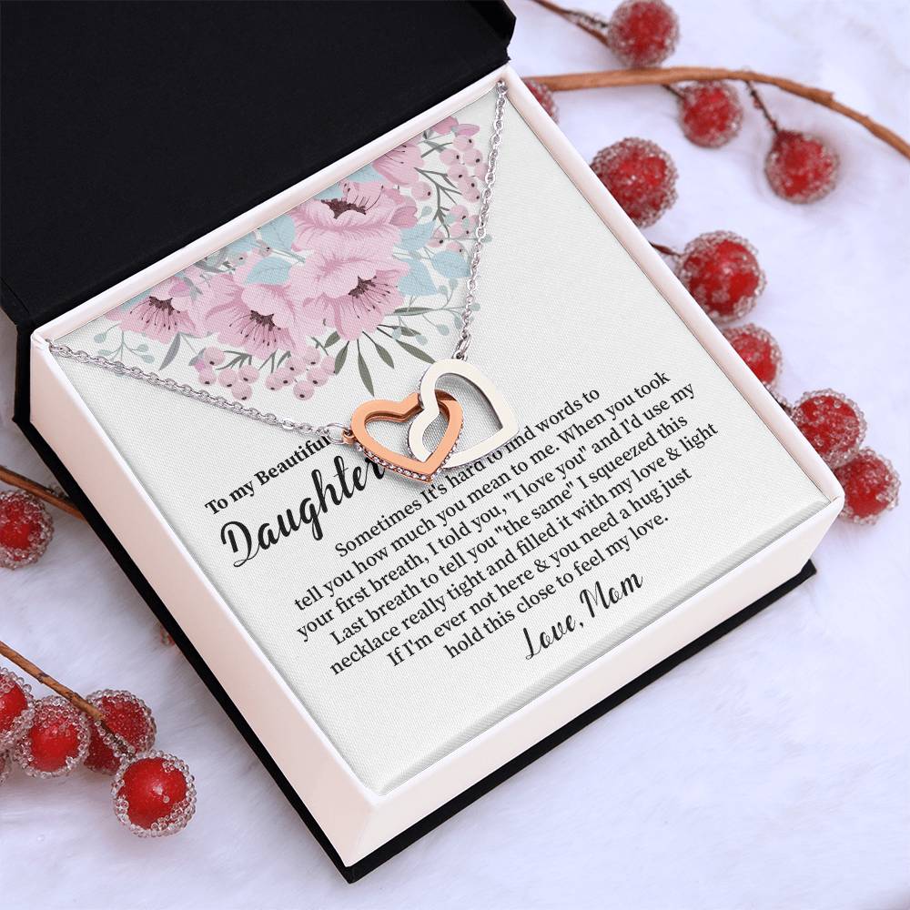 Daughter Necklace Gift from Mom with Message Card
