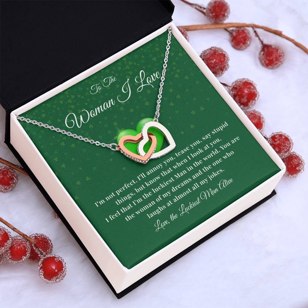 To The Woman, Together In Love Necklace Lucky To Have You Jewelry Celebrate Our Journey Together Loving Reminder For Her Woman Of My Dreams Jewelry Sentimental Gift For Girlfriend Luckiest Man Alive Jewelry