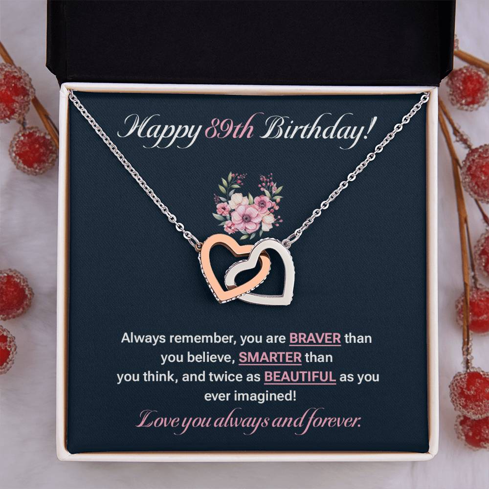 89th Birthday Jewelry Gift for Women with Message Card