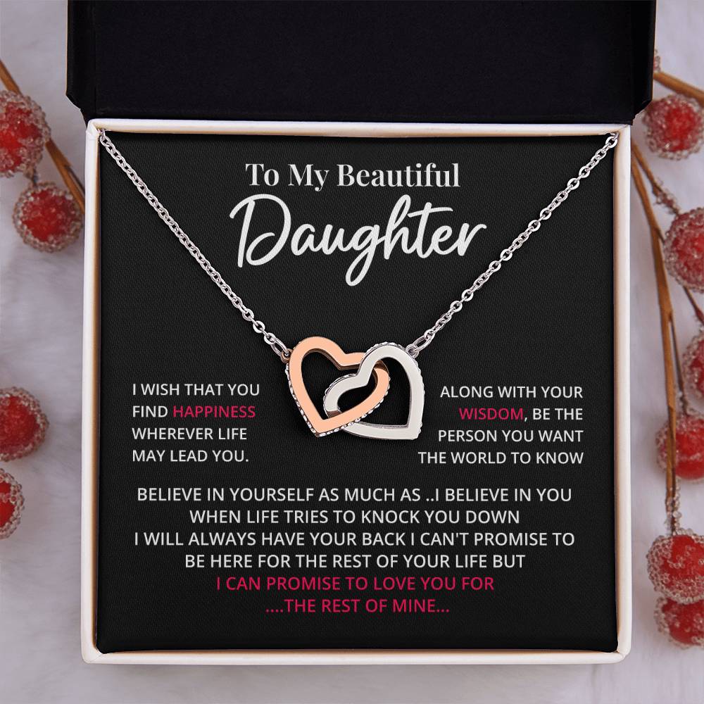 Daughter Necklace Gift with Love & Wisdom Message Card