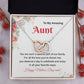 Aunt Necklace Gift for Mother’s Day from Niece with Message Card