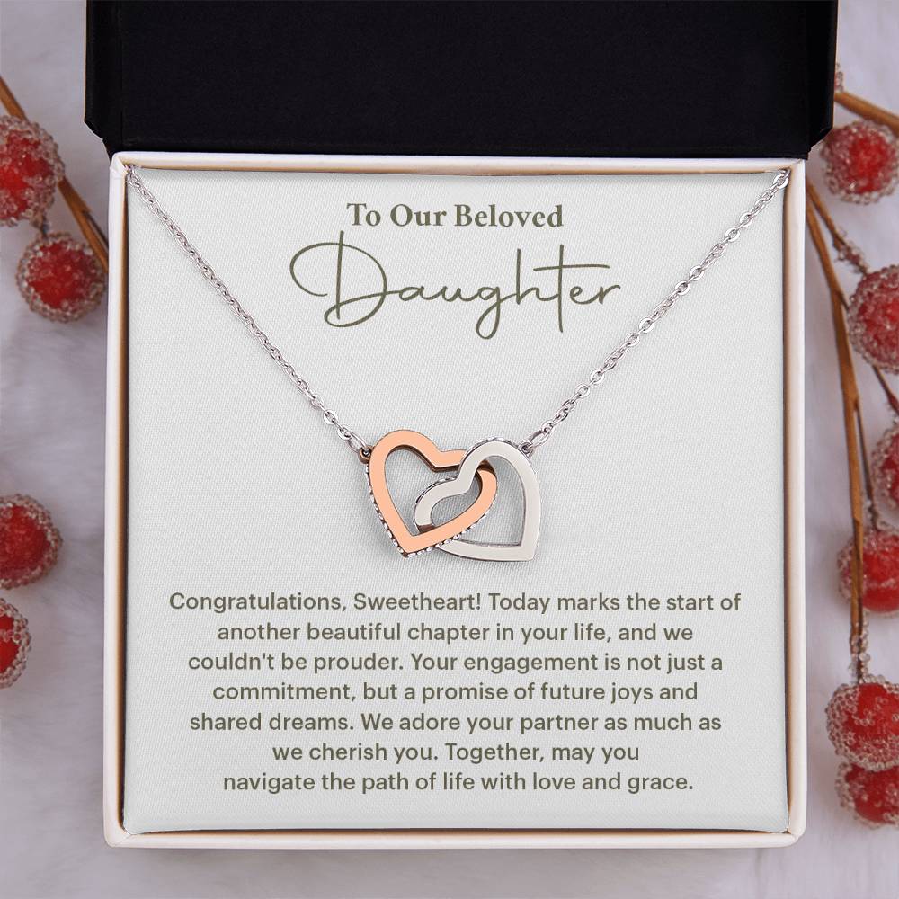 To Our Beloved Daughter Daughter Engagement Necklace Sentimental Gift For Daughter’s Engagement Jewelry Gift For Daughter’s Engagement Daughter’s Special Day Keepsake Daughter Wedding Journey Gift Emotional Gift For Daughter Meaningful Engagement Gift