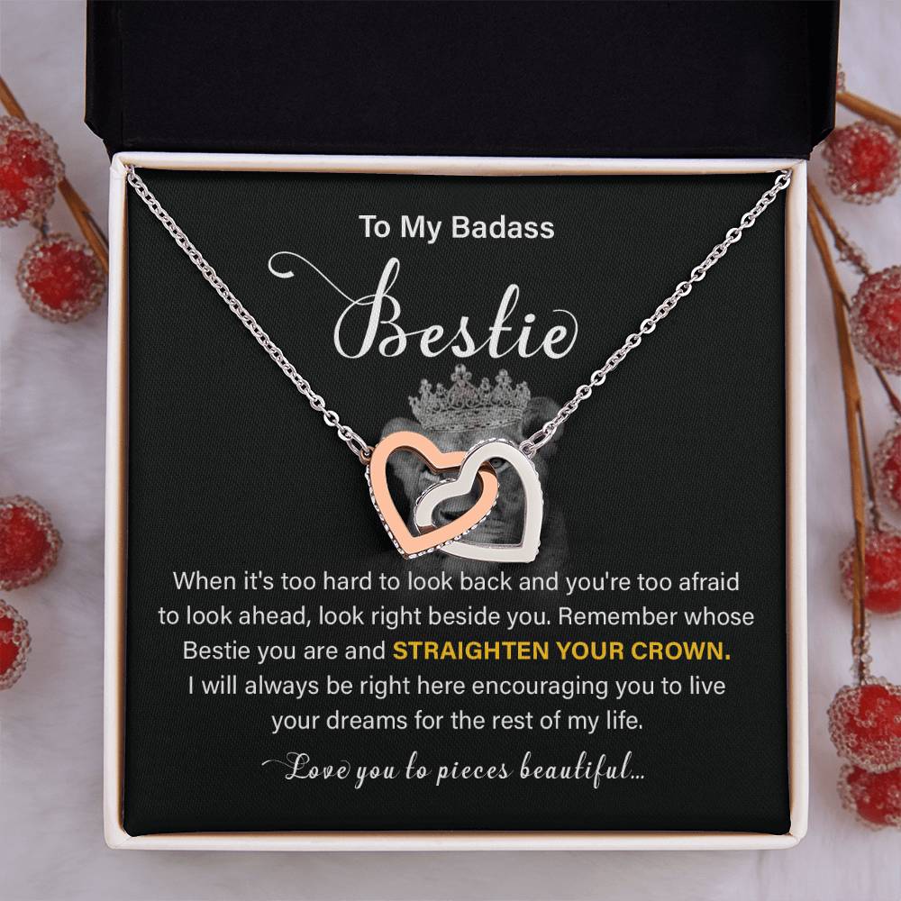 Badass Bestie Gift Necklace with Empowering Message