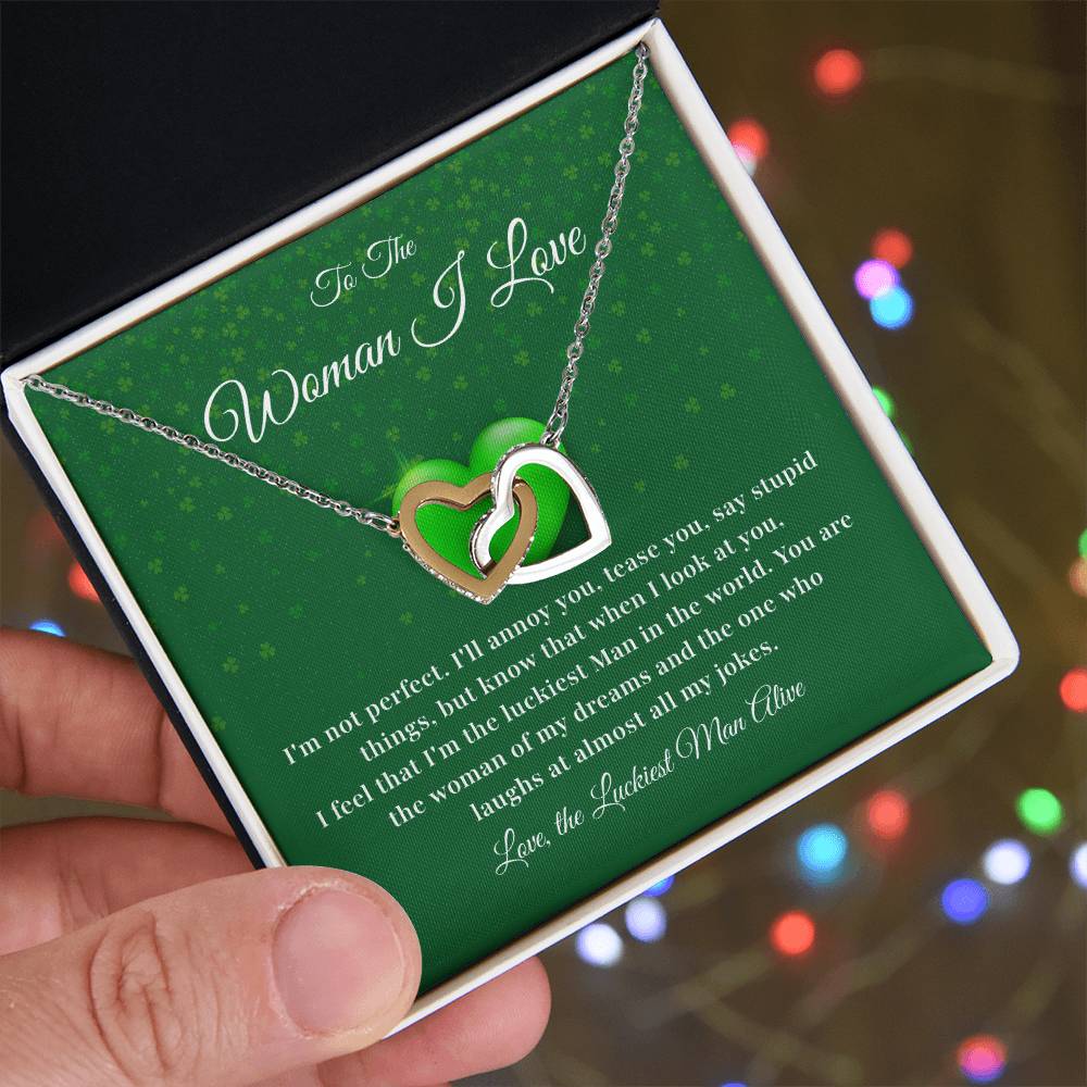 To The Woman, Together In Love Necklace Lucky To Have You Jewelry Celebrate Our Journey Together Loving Reminder For Her Woman Of My Dreams Jewelry Sentimental Gift For Girlfriend Luckiest Man Alive Jewelry