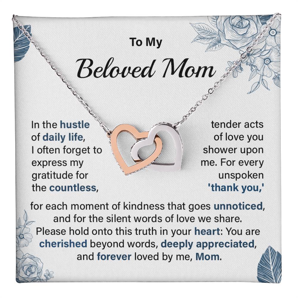 Beloved Mom Necklace Gift from Daughter or Son