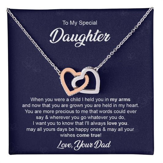 Daughter Necklace Gift from Dad with Heartfelt Message