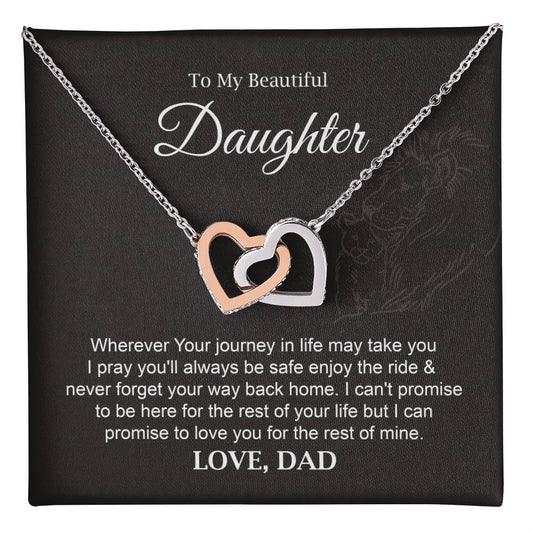 Daughter Necklace Gift from Dad with Journey Quote