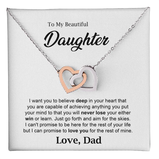 Daughter Necklace Gift from Dad with Heartfelt Message
