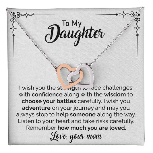 Daughter Necklace Gift from Mom with Encouraging Words
