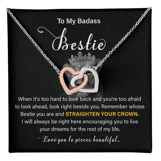 Badass Bestie Gift Necklace with Empowering Message