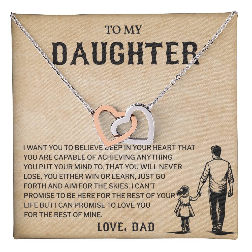 To My Daughter, Believe In Yourself Necklace Heartfelt Gift From Dad Inspiring Jewelry For Daughter Achievement Promise Necklace Encouragement Pendant Win Or Learn Necklace Encouragement Jewelry Heart Of Gold Daughter Pendant
