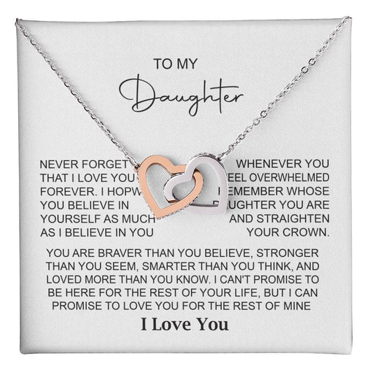 Daughter Necklace Gift With Message Card