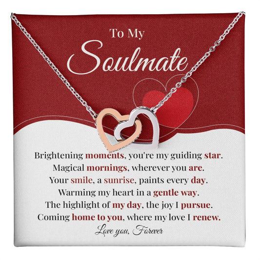 Romantic Soulmate Necklace Gift with Heart Card Box