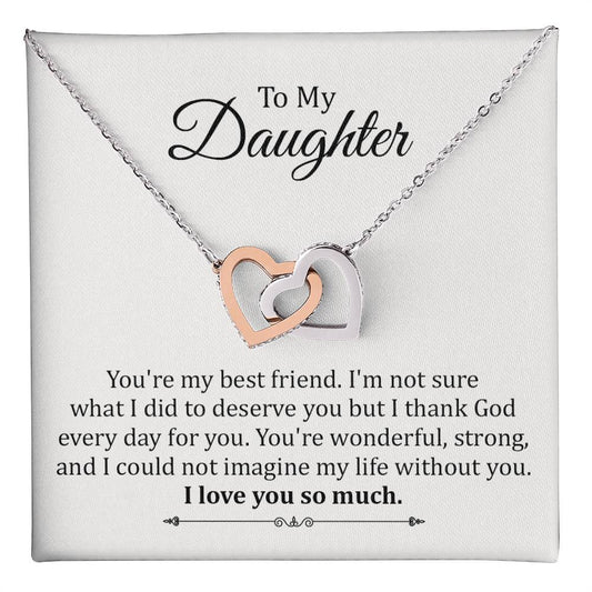 Daughter Necklace Gift with Heartfelt Friendship Quote