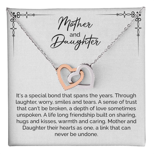 Mother and Daughter Necklace with Heartwarming Quote