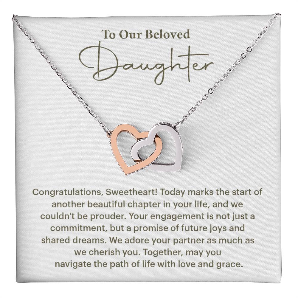 To Our Beloved Daughter Daughter Engagement Necklace Sentimental Gift For Daughter’s Engagement Jewelry Gift For Daughter’s Engagement Daughter’s Special Day Keepsake Daughter Wedding Journey Gift Emotional Gift For Daughter Meaningful Engagement Gift