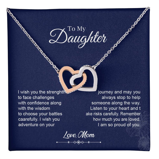 To My Daughter Heart Necklace Gift from Mom