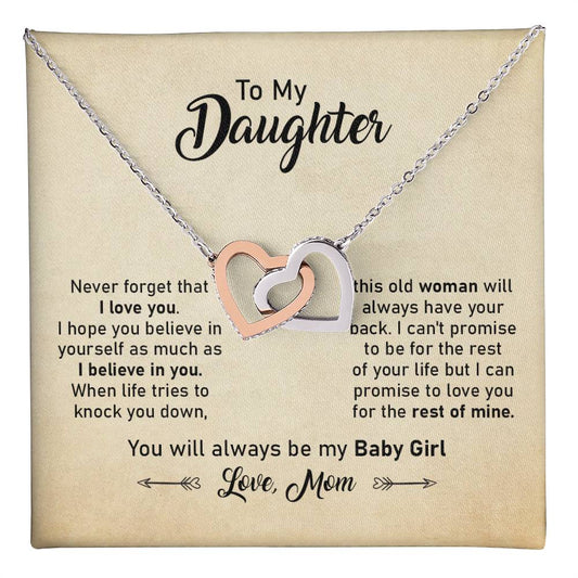 Daughter Necklace Gift with Message Card from Mom