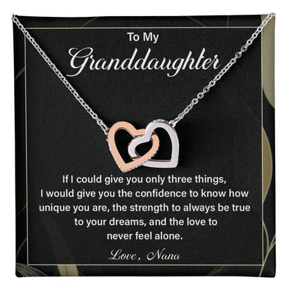 Granddaughter Necklace Gift from Nana with Message Card